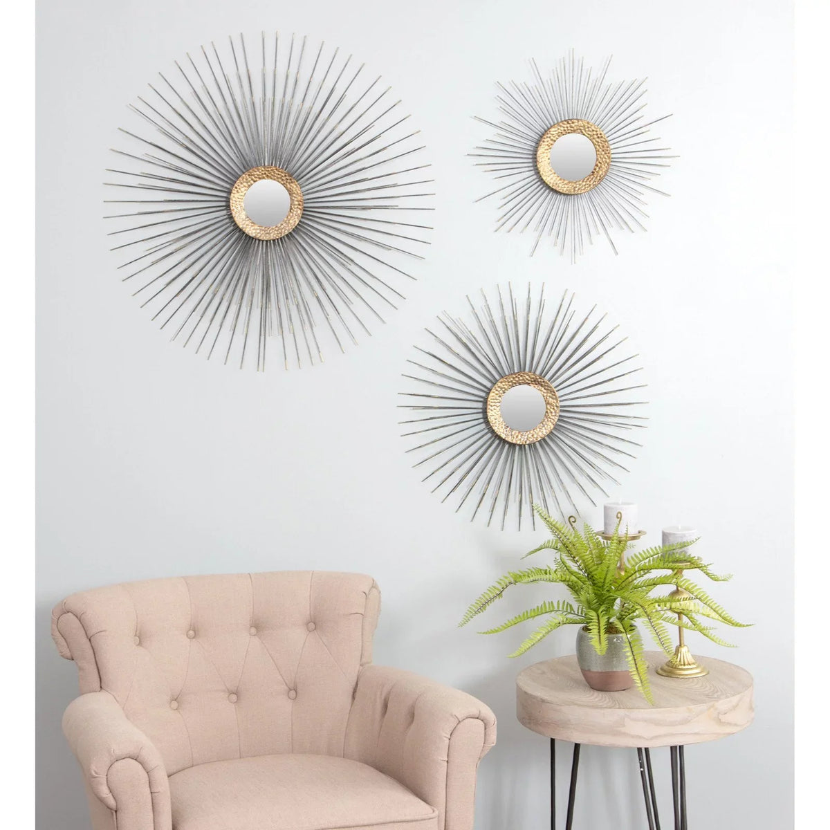 Boteh Mid Century Wall Mirrors (Set of 3) by Aspire