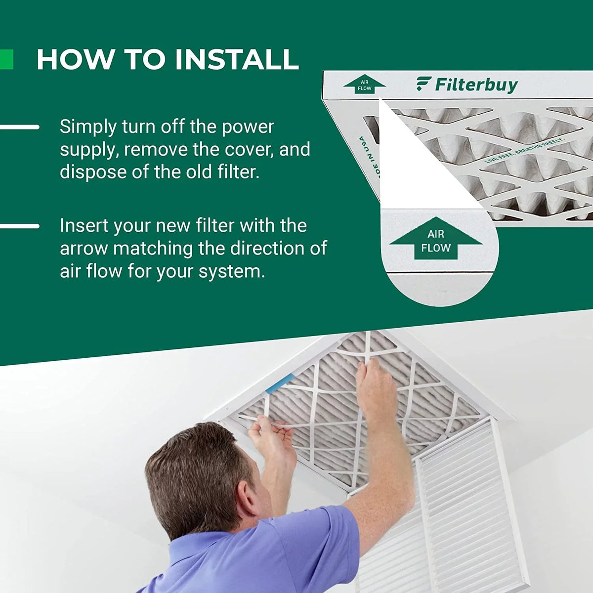 Filterbuy 20x21x5  11 Pleated   Furnace Air Filters for Lennox  / -23 (2-Pack)