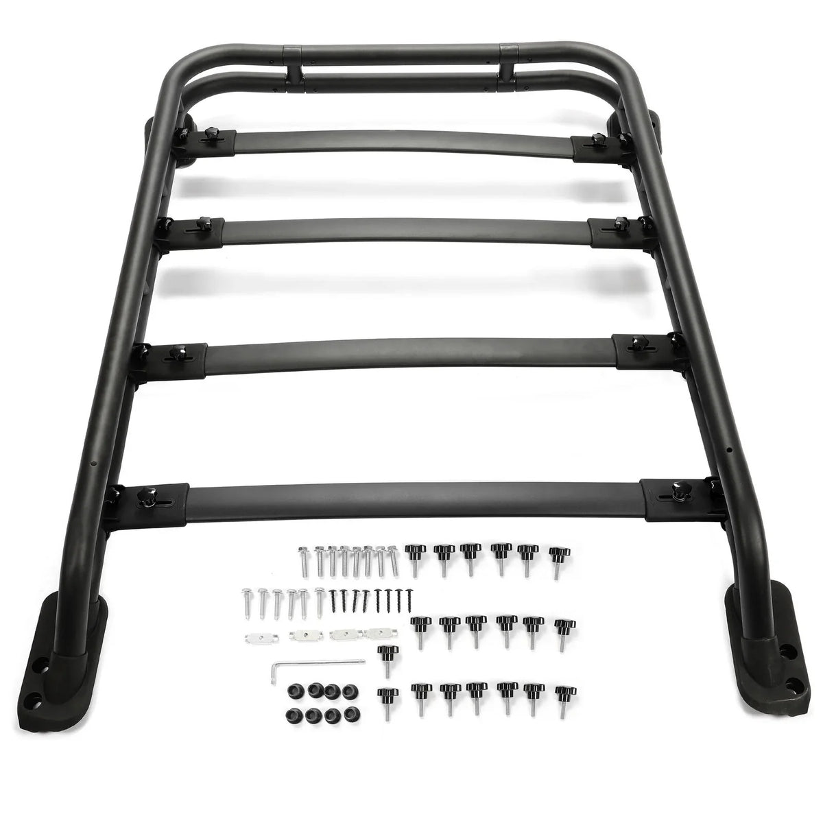 Roof Rack Basket Compatible with 2010-2023 Toyota 4Runner Rooftop Luggage Cargo Carrier Extra Bar Black Powder Coated Aluminum