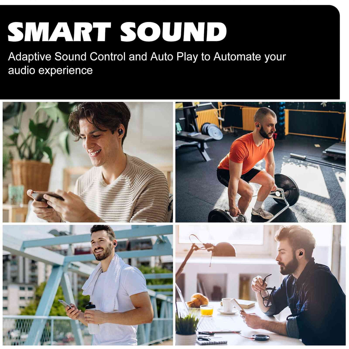 UrbanX True Wireless Bluetooth Earbuds + Charging Case, Black, Dual Connect,  Water Resistance, Bluetooth 5.2 Connection, Balanced, Bass Boost Compatible with Lenovo Tab  Gen 2