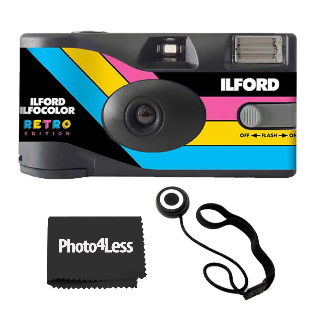 Ilford Ilfocolor Rapid Retro Single Use Camera + Lens Cap Holder