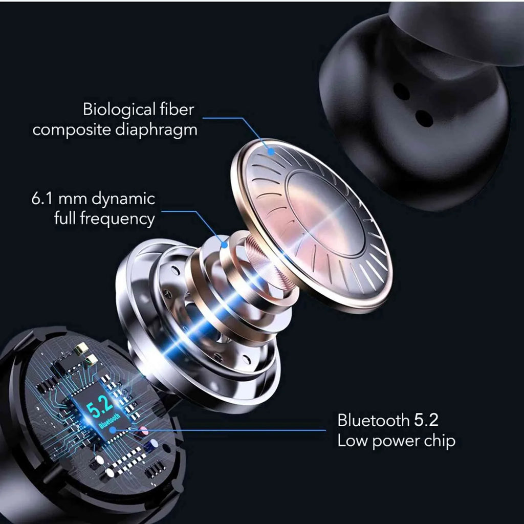 UrbanX True Wireless Bluetooth Earbuds + Charging Case, Black, Dual Connect,  Water Resistance, Bluetooth 5.2 Connection, Balanced, Bass Boost Compatible with Lenovo Tab3 8 Plus