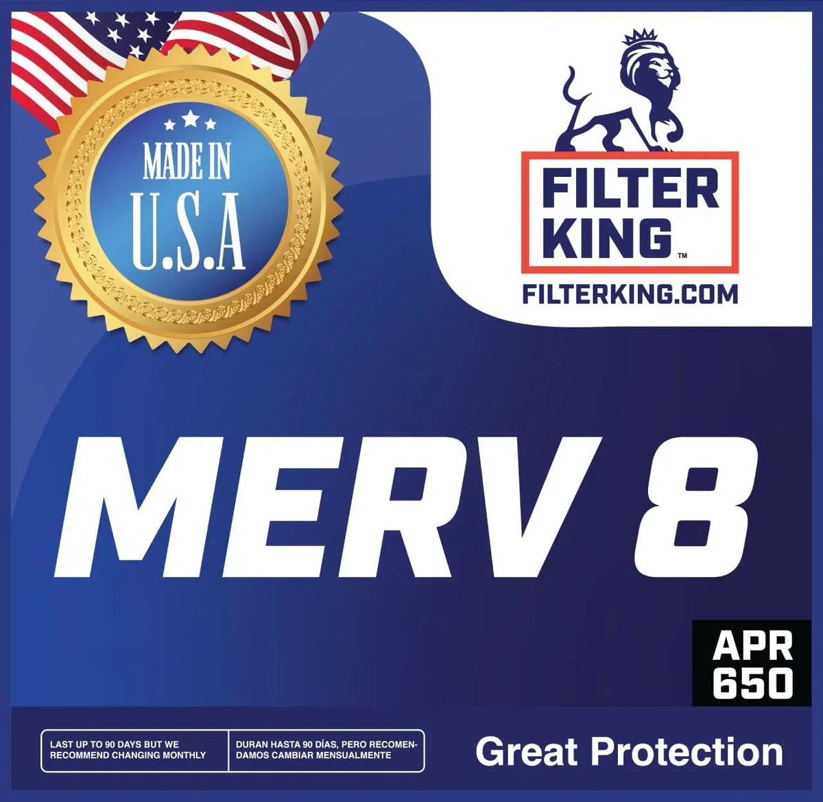 Filter King 16x25x0.5 Air Filter | 4- |  8  Pleated / Furnace Filters |    | Actual Size: 15.5 x 24.5 x 0.5"