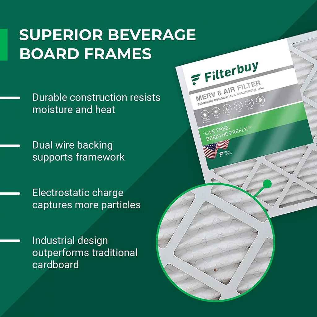 Filterbuy 16x20x2  8 Pleated   Furnace Air Filters (4-Pack)