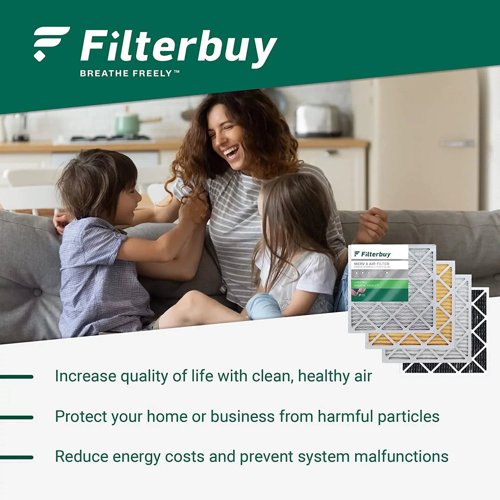 Filterbuy 8x20x4  8 Pleated   Furnace Air Filters (3-Pack)